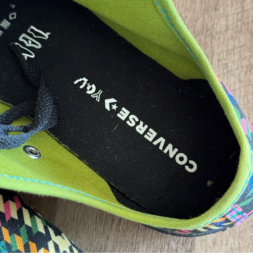 Converse You Sneakers Chuck Taylor Plaid Rainbow Black Green Women 8.5 / Men 6.5 - Picture 3 of 6